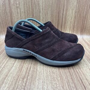 Merrell Primo Patch Chestnut Women Brown Good 11 Suede Slip On Clog Shoes